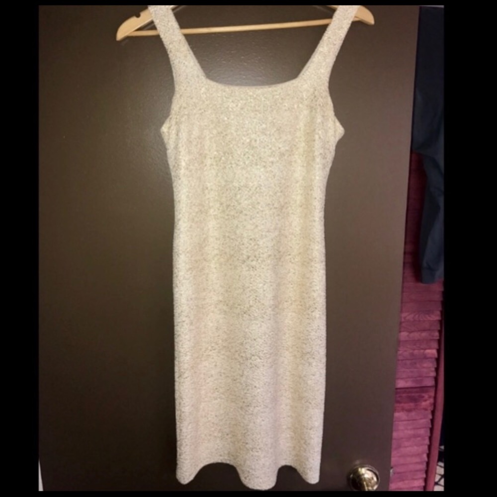 Shimmer skin gold fleck body con dress